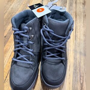 Dark Gray Lace-Up Boots